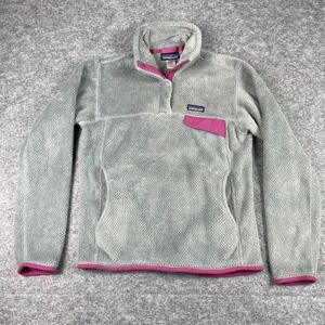 Patagonia Fleece Pullover Womens S Grey Re-Tool Snap-T Polartec Thermal Pro Trim